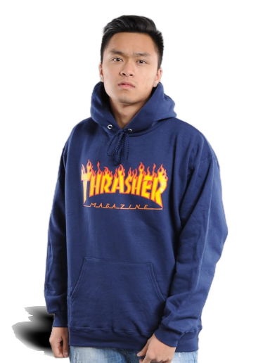 Mikina Thrasher Flame Logo Hoody Navy | 017220