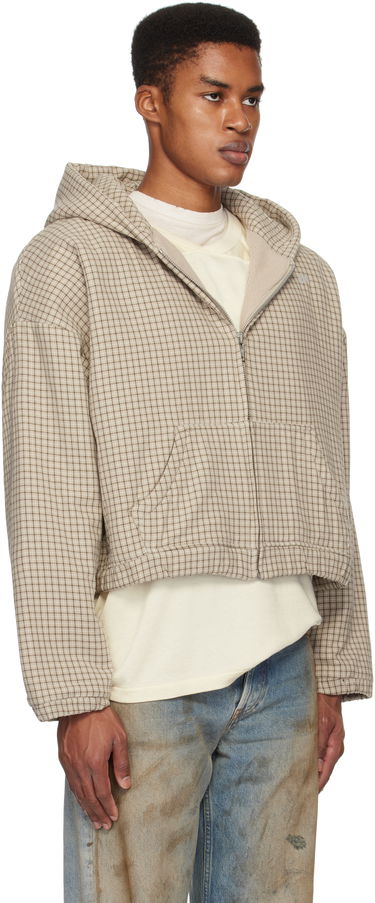Mikina ERL ERL Plaid Padded Jacket Béžová | ERL09J023, 4