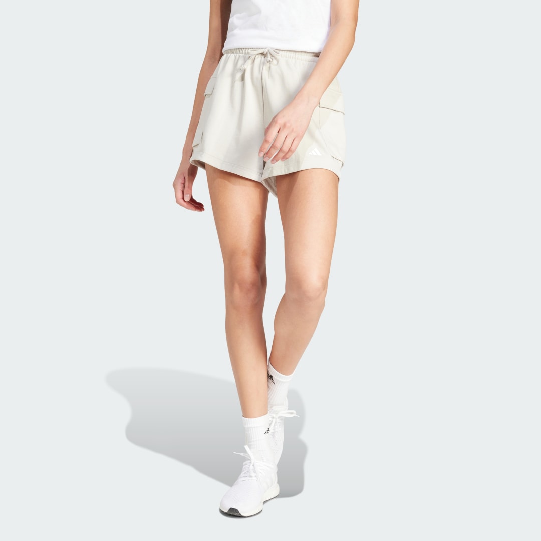 Šortky adidas Performance Essentials Small Logo French Terry Cargo Shorts Béžová | JC5699, 0