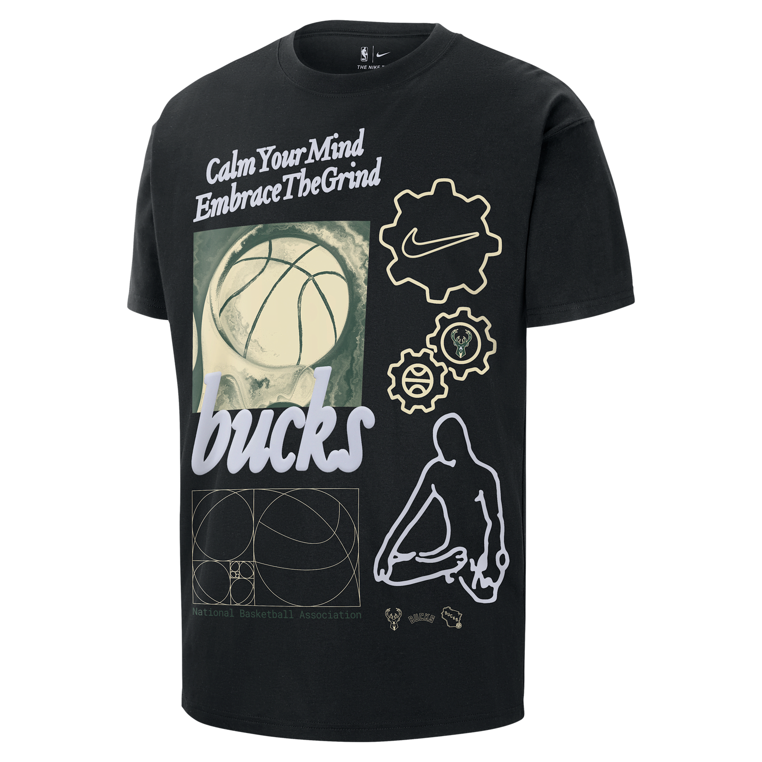 Tričko Nike NBA Max90 Milwaukee Bucks Courtside T-Shirt Čierna | HQ0634-010, 0