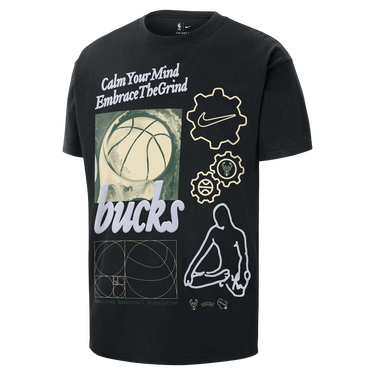 Tričko Nike NBA Max90 Milwaukee Bucks Courtside T-Shirt Čierna | HQ0634-010, 0