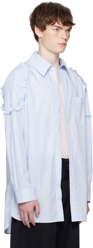 Košeľa Simone Rocha Simone Rocha Ruffle Shoulder Patch Tunic Shirt Modrá | 5383 1026, 1