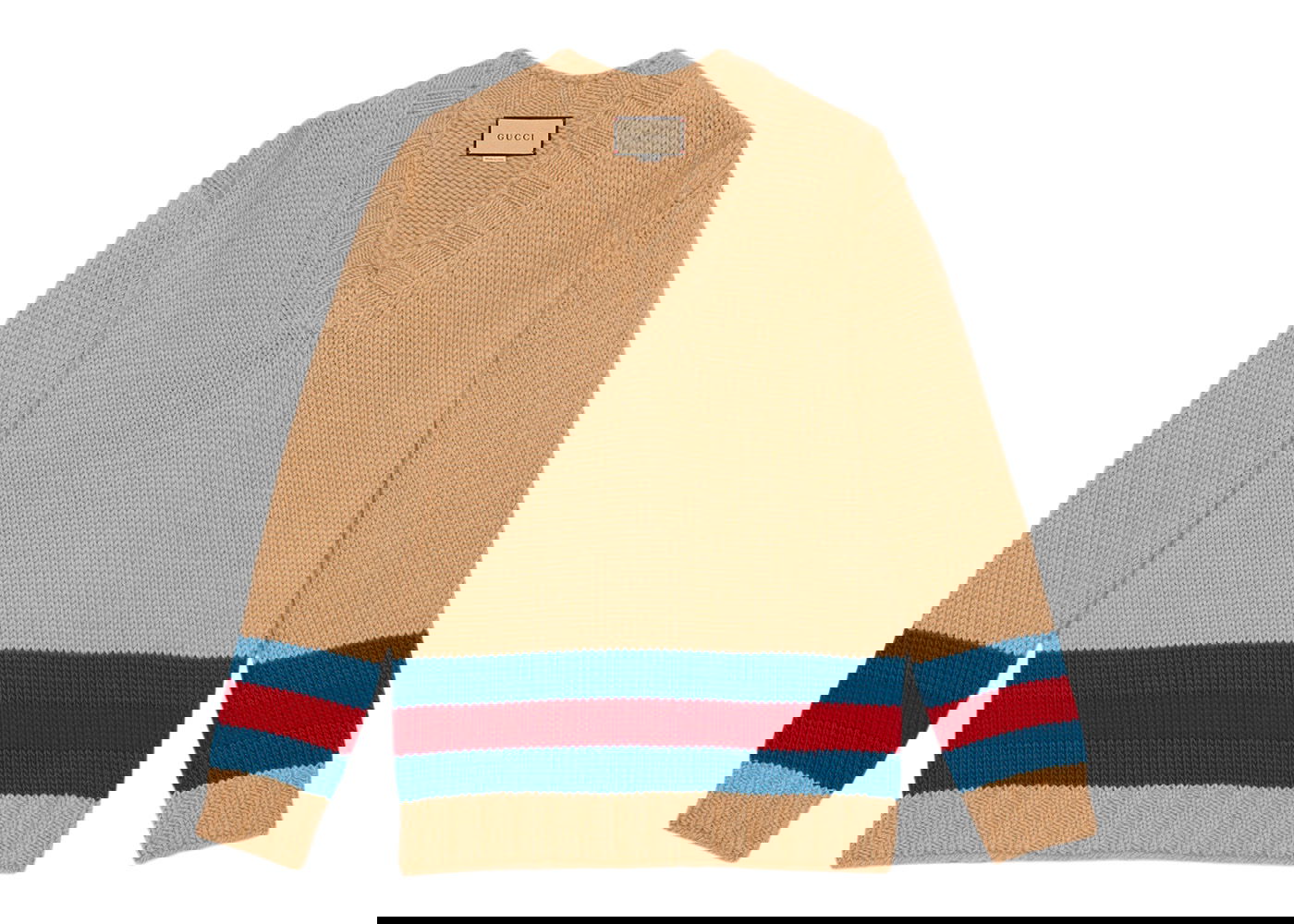 Sveter Gucci Fine Mohair Wool Webbed Sweater Béžová | 715291 XKCJ4 2183, 0