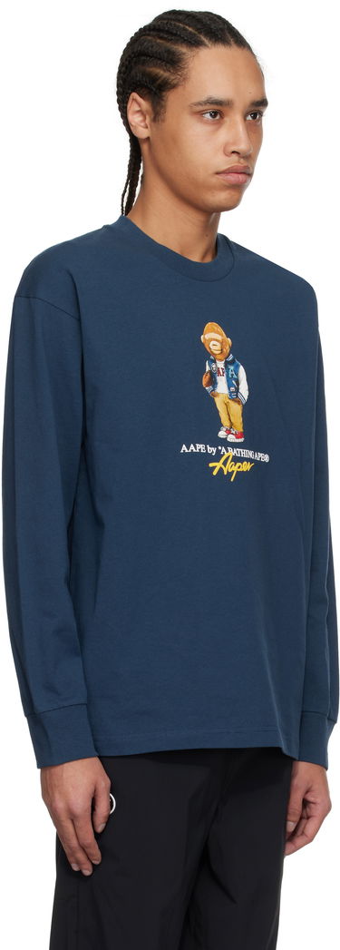 Tričko AAPE by A Bathing Ape AAPE by A Bathing Ape 'AAPE Theme AAPER' Long Sleeve T-Shirt Navy | AAPLTM1610XXNNYX, 1