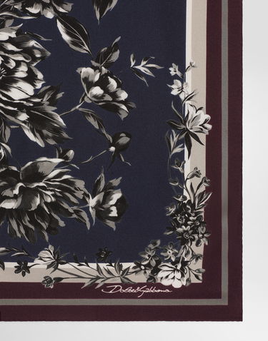 Šál Dolce & Gabbana Peony-print Silk Scarf 70x70 Rôznofarebný | GQ348EG0TJBHB5SU, 3