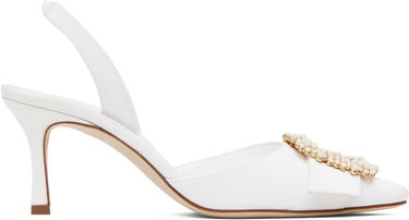 Tenisky a topánky Manolo Blahnik Manolo Blahnik Gibsli Slingback Pumps Biela | 125-2953, 0