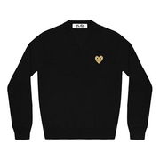 COMME des GARCONS PLAY V-Neck Pullover with Gold Heart