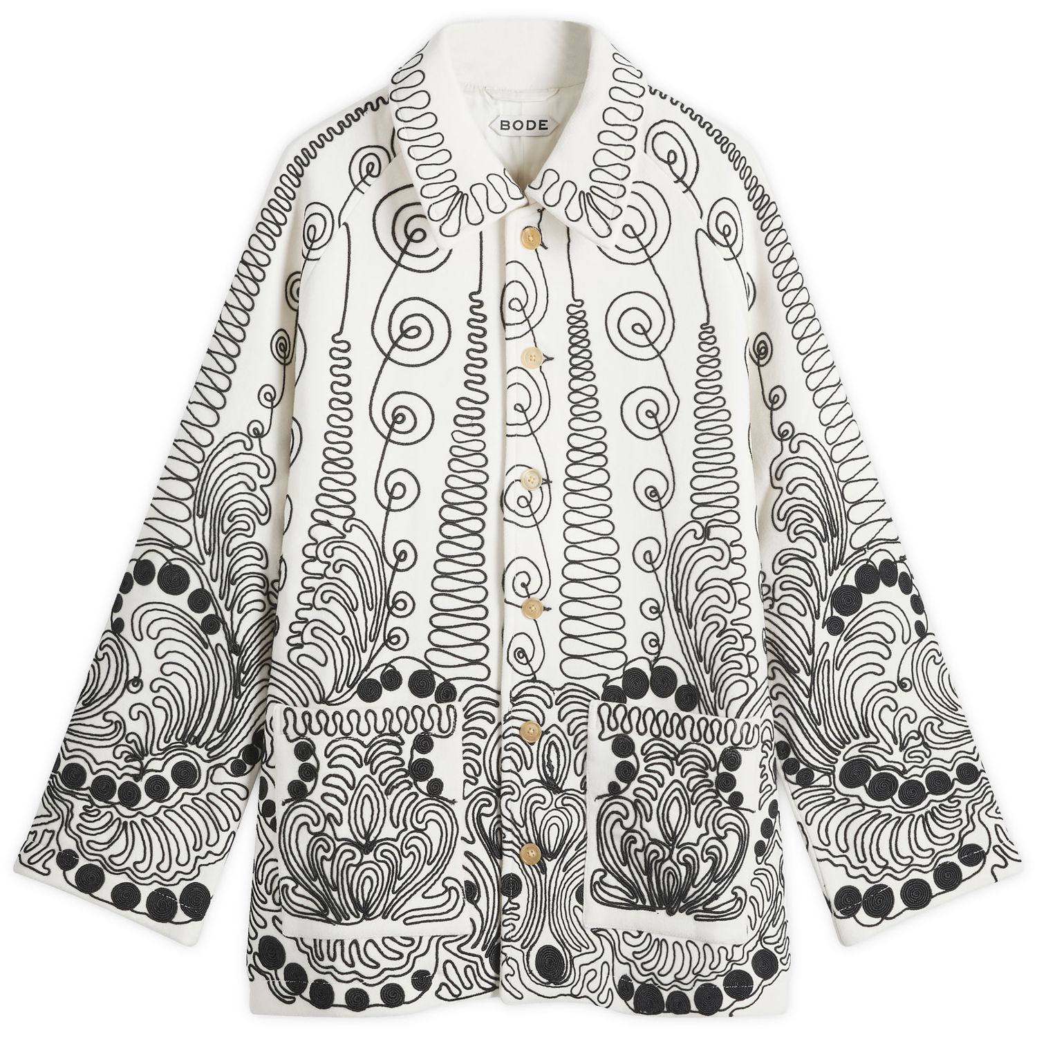 Košeľa Bode Quillwork Embroidered Long Sleeve Coat Biela | MRF24OW002-CRB, 0
