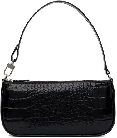 Kabelka BY FAR Croc Embossed Leather Shoulder Bag Čierna | 19PFRCLSBLDMED, 0