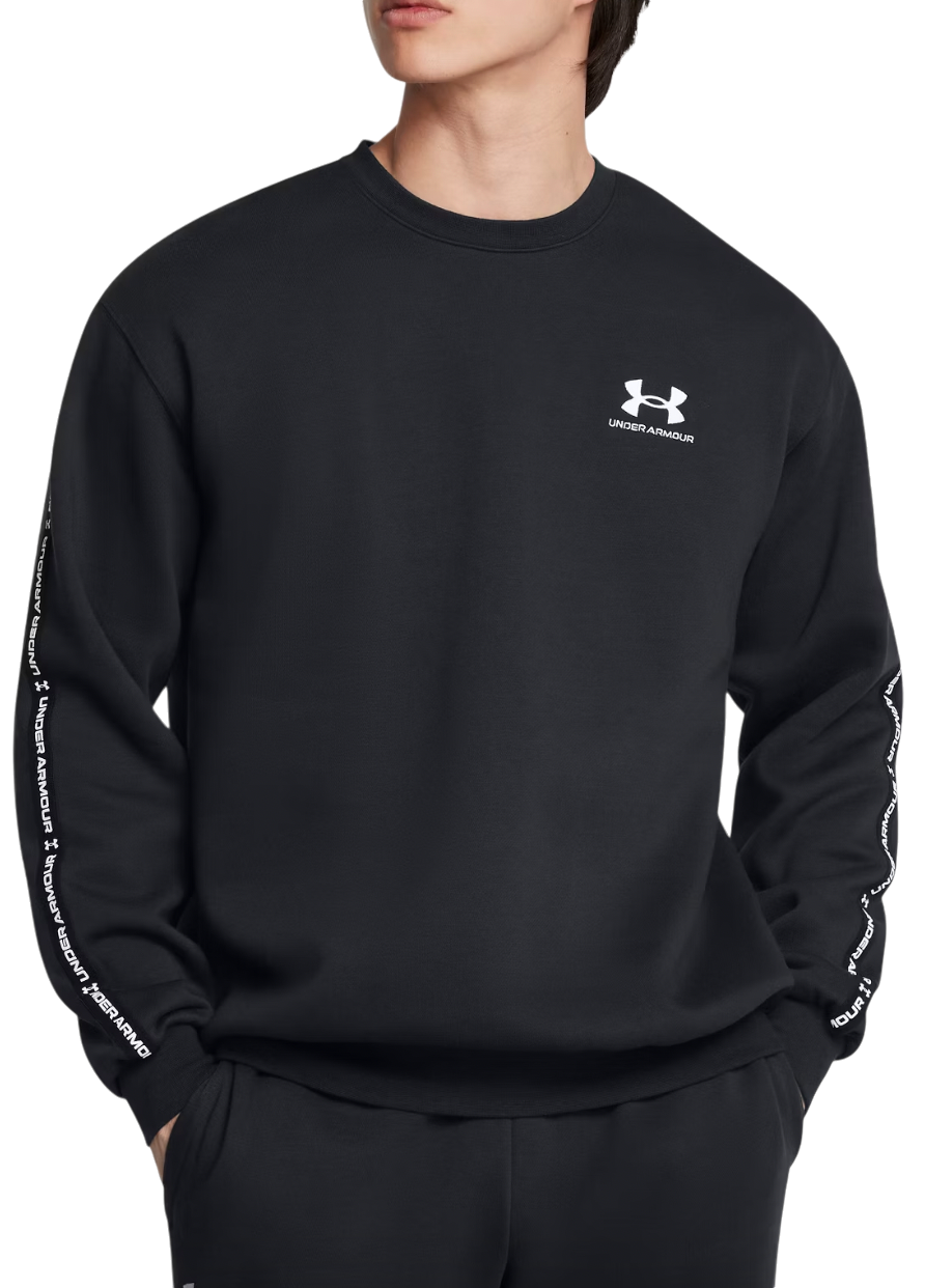 Mikina Under Armour Fleece Crew Taping Sweatshirt Čierna | 1389357-001, 0