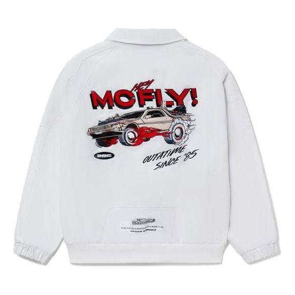 Bunda Li-Ning Back To The Future Graphic Work Jacket Biela | AFDR831-2