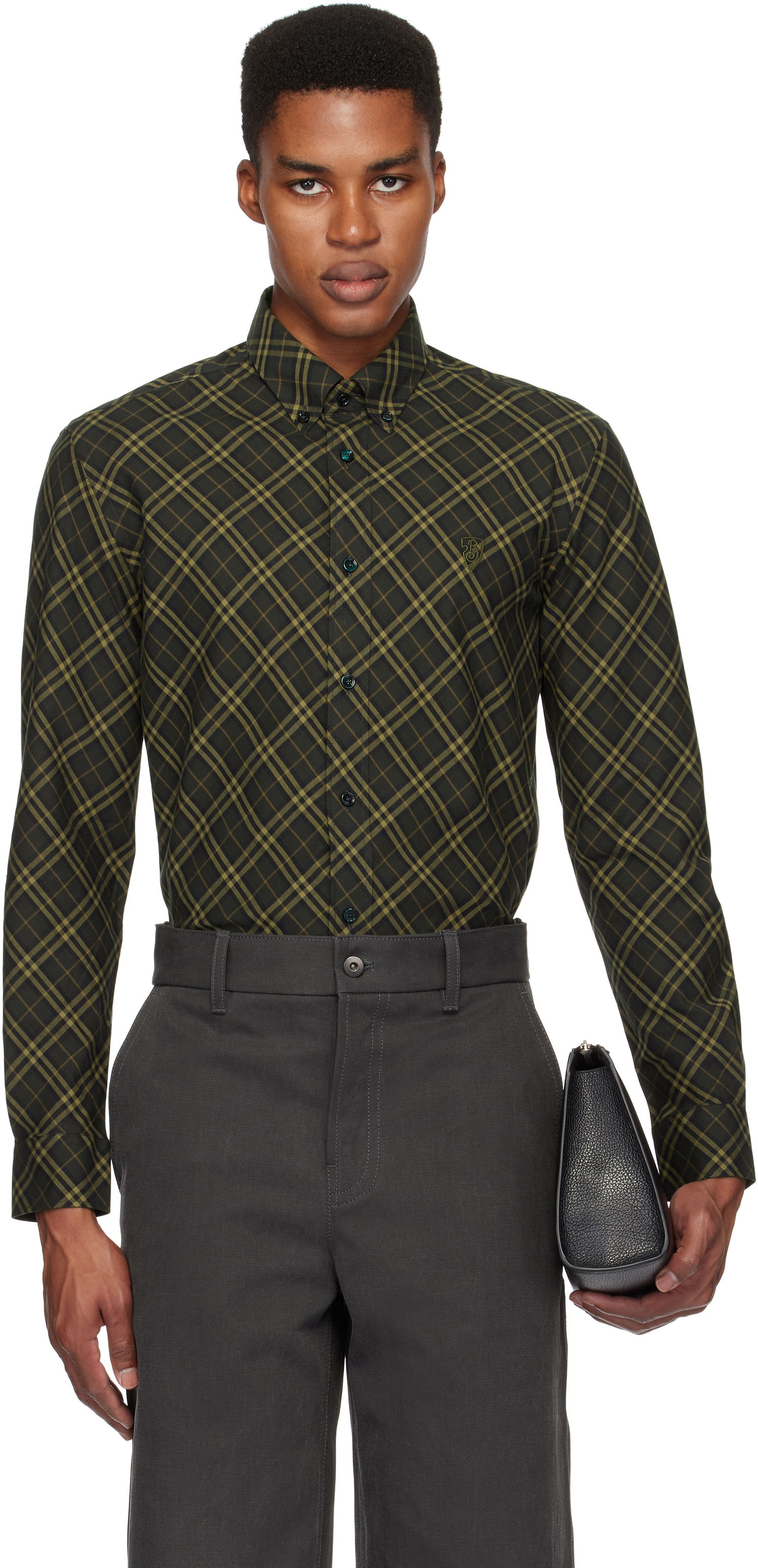 Košeľa Burberry Check Cotton Shirt Zelené | 8098841, 0
