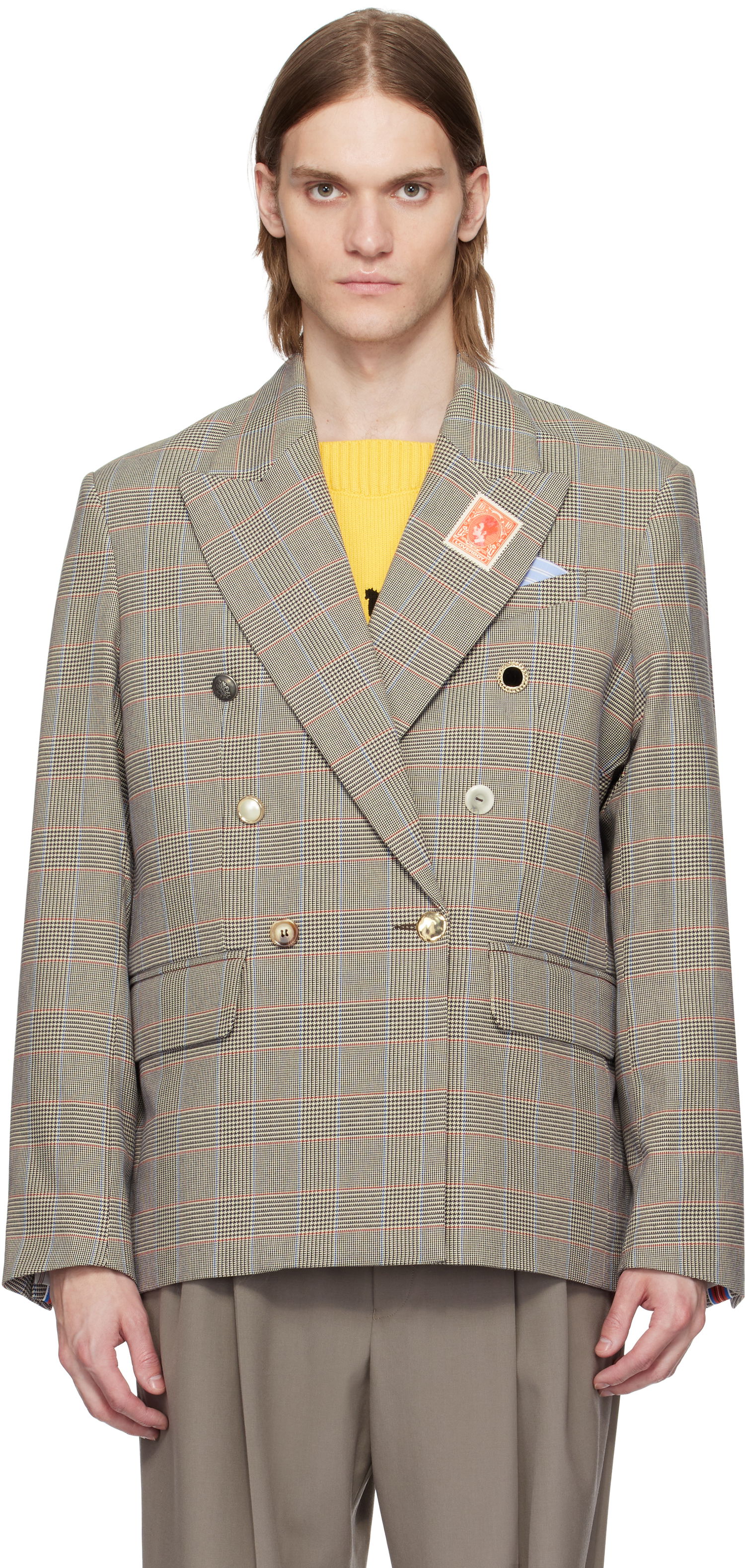 Bunda Charles Jeffrey Loverboy Charles Jeffrey LOVERBOY Edinburgh Double-Breasted Blazer Béžová | 54020102, 0