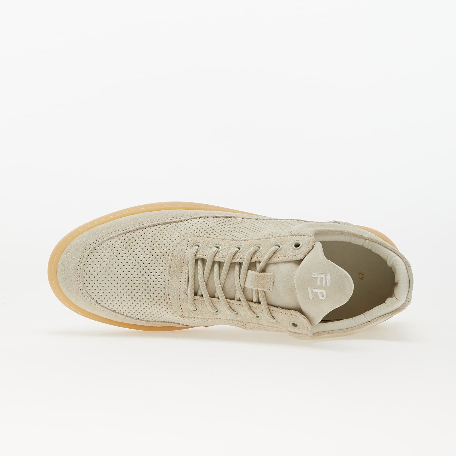 Low Top Perforated Suede Off White