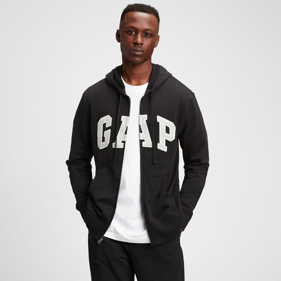 Mikina GAP Arch FZ Hoodie Čierna | 490384-02, 0