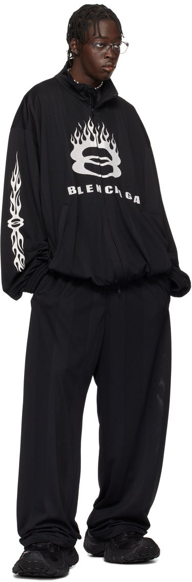 Vetrovka Balenciaga Striped Mesh Track Jacket Čierna | 794794 TQV38, 3