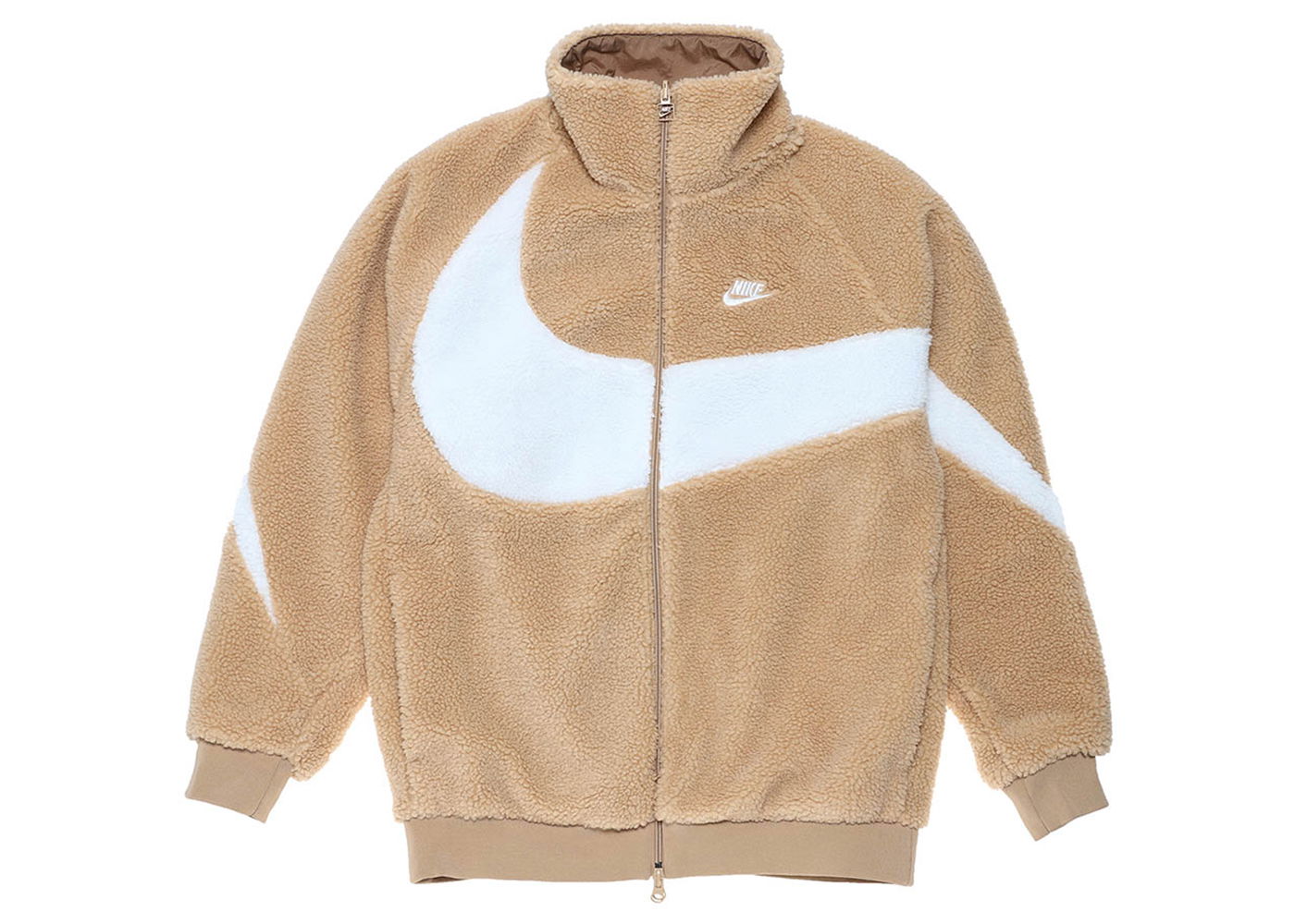 Bunda Nike Big Swoosh Reversible Boa Jacket Hemp White Béžová | BQ6546-200, 0