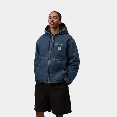 Bunda Carhartt WIP Cleveland Stone Washed Hooded Jacket Modrá | I036258_7, 2