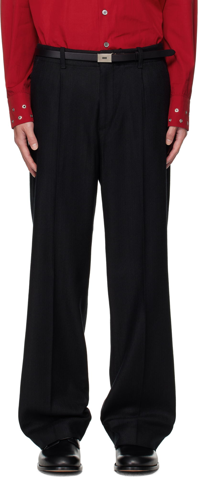 Nohavice OUR LEGACY OUR LEGACY Borrowed Pinstripe Trousers Čierna | M4254BC