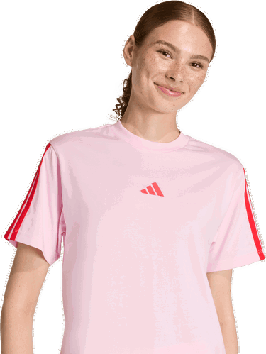 Tričko adidas Originals Short Sleeve T-Shirt Essentials 3 Stripes Ružová | kc5199, 4