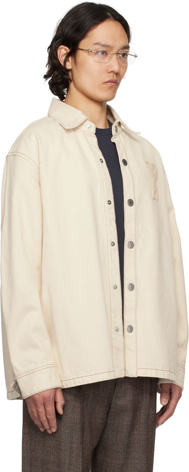 Košeľa AMI AMI Paris Cotton Ami de Coeur Denim Overshirt Béžová | HJK275.DE0039, 1