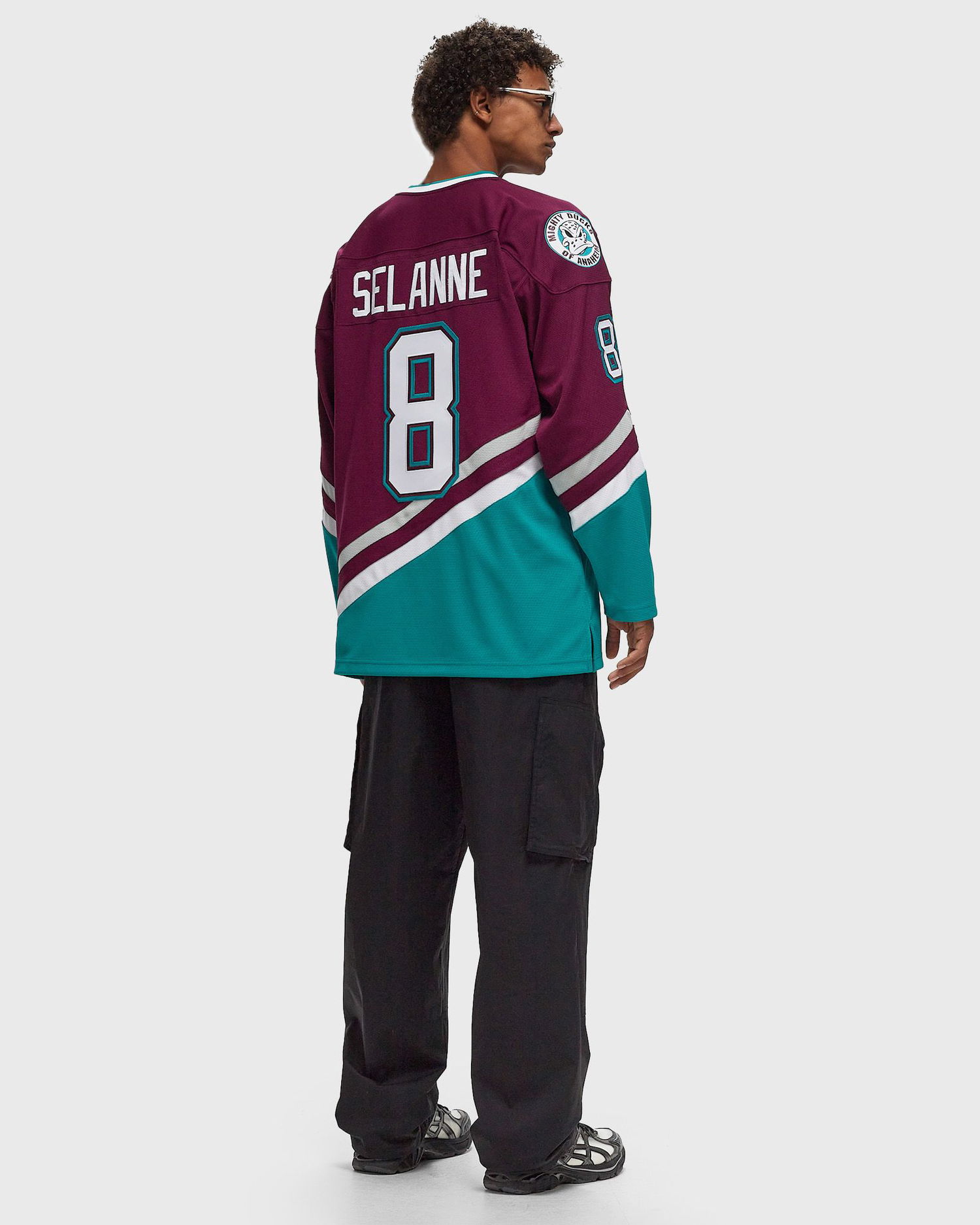 Dres Mitchell & Ness Anaheim Ducks 1996 Selanne Jersey Zelené | JY9016-ADUPURP, 1