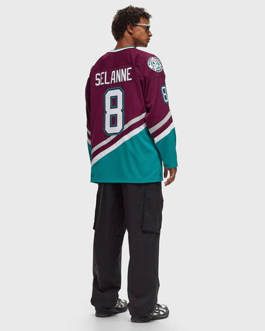 Dres Mitchell & Ness Anaheim Ducks 1996 Selanne Jersey Zelené | JY9016-ADUPURP, 1