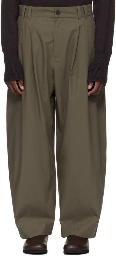 Nohavice Studio Nicholson Studio Nicholson Yale Pleated Trousers Zelené | YALE SNM - 788, 0