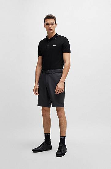 Polo tričko BOSS BOSS Slim Fit Pique Polo Shirt Čierna | 50506195, 1