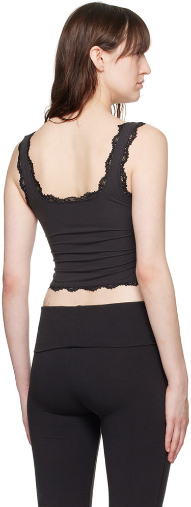 Tielko SKIMS SKIMS Fits Everybody Lace Trim Tank Top Čierna | TP-TNK-5378W, 2