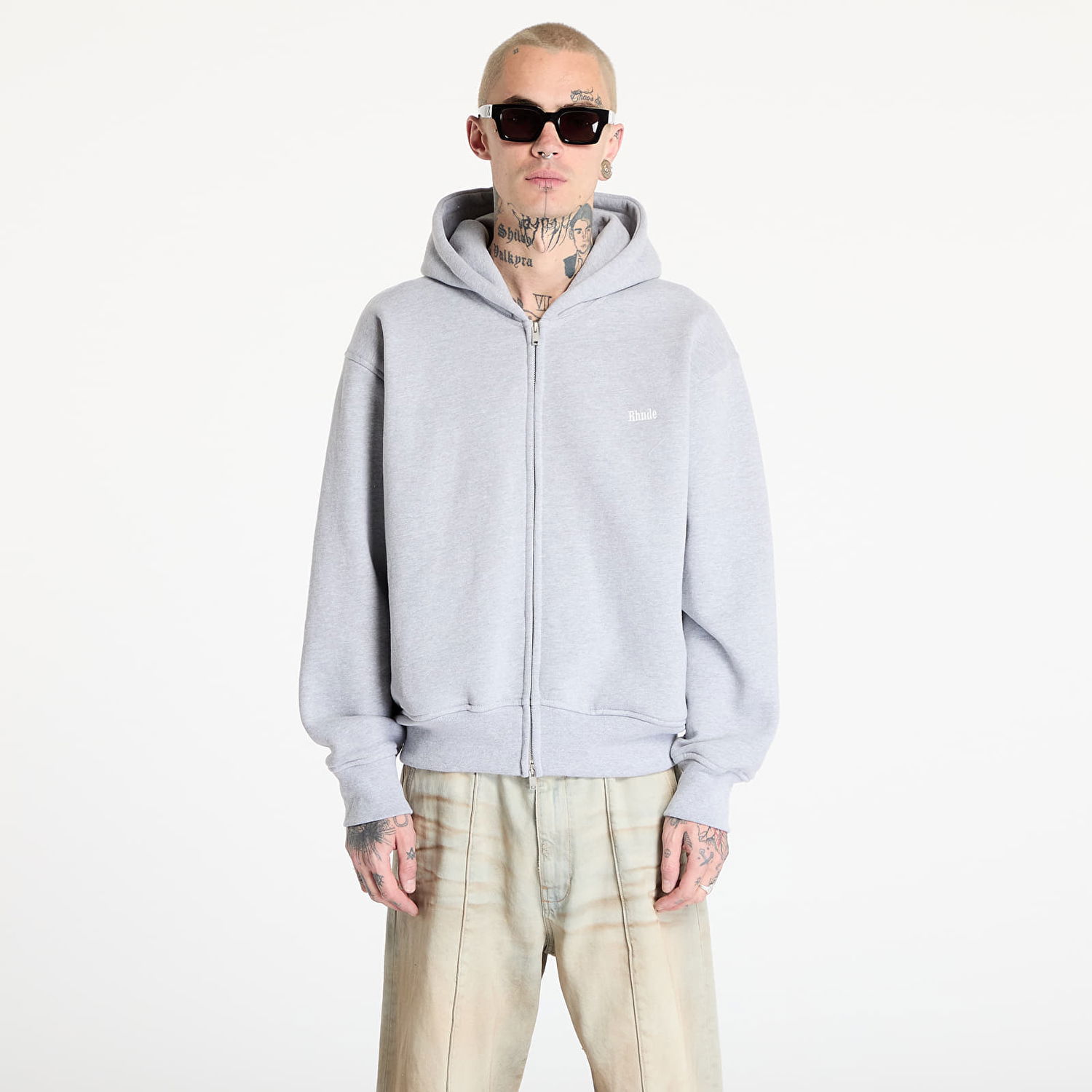 Mikina Rhude Rhude Classique Full-Zip Hoodie Šedá | RHSS25HO012293048, 0