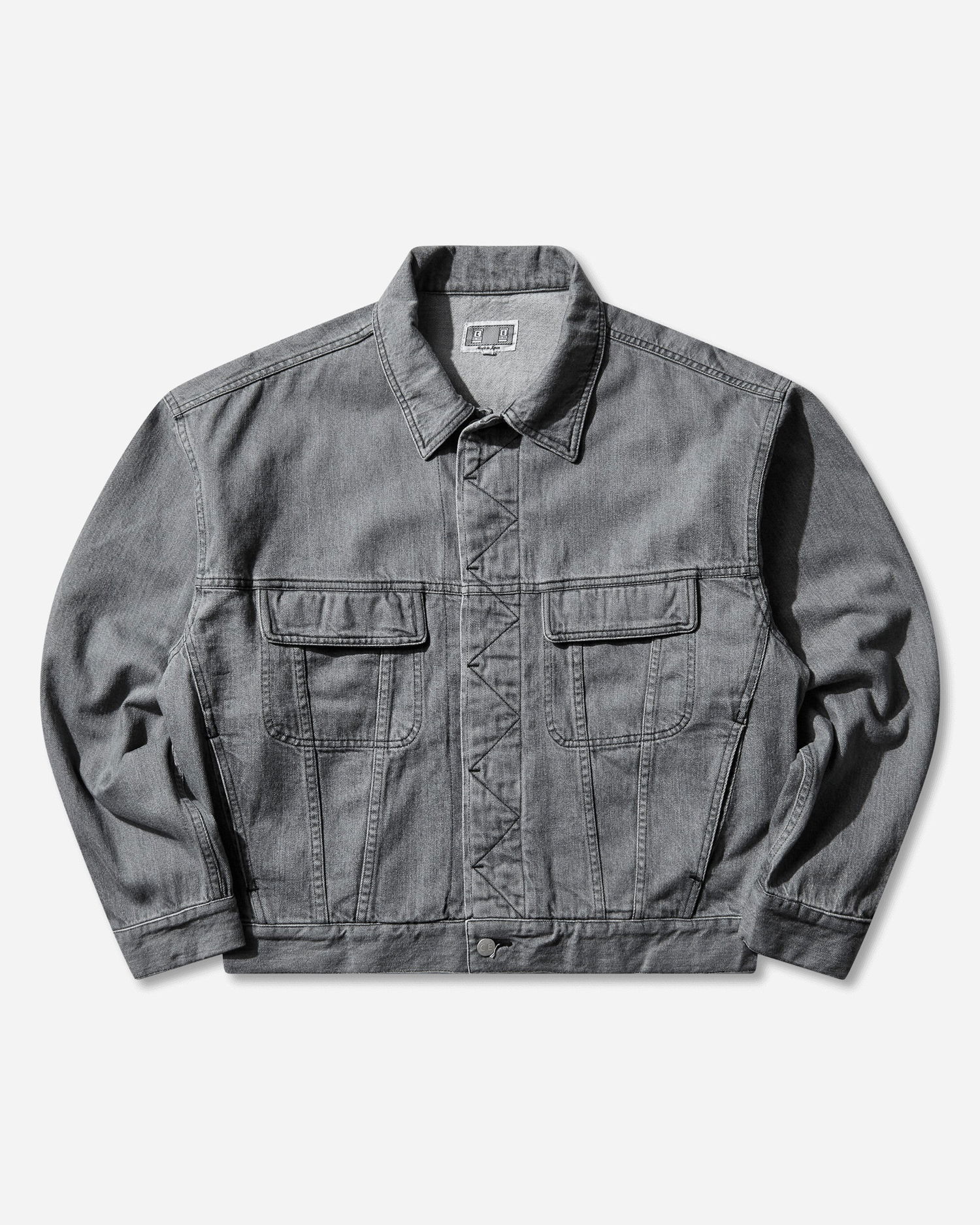 Bunda Cav Empt Washed Denim Trucker Jacket Šedá | CES28JK23 GREY, 1