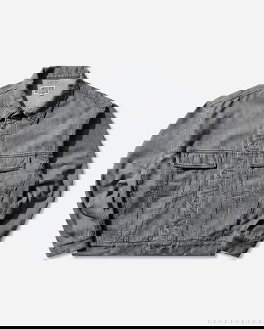 Bunda Cav Empt Washed Denim Trucker Jacket Šedá | CES28JK23 GREY, 1