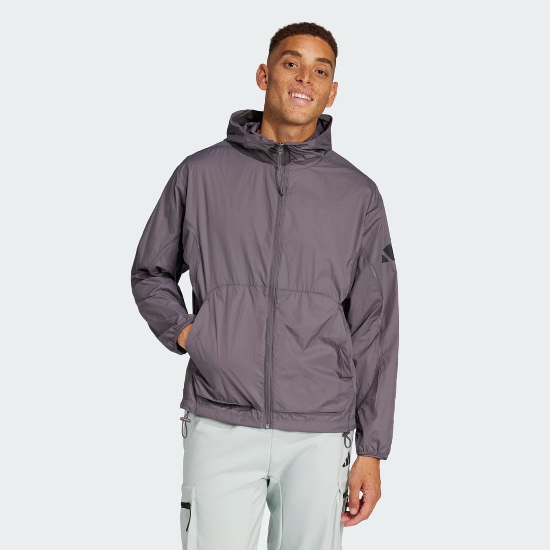 Vetrovka adidas Performance City Escape Hooded Windbreaker Fialová | JF3292, 0