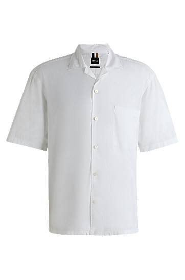Košeľa BOSS Relaxed-Fit Cotton Poplin Shirt Biela | 50539663, 0