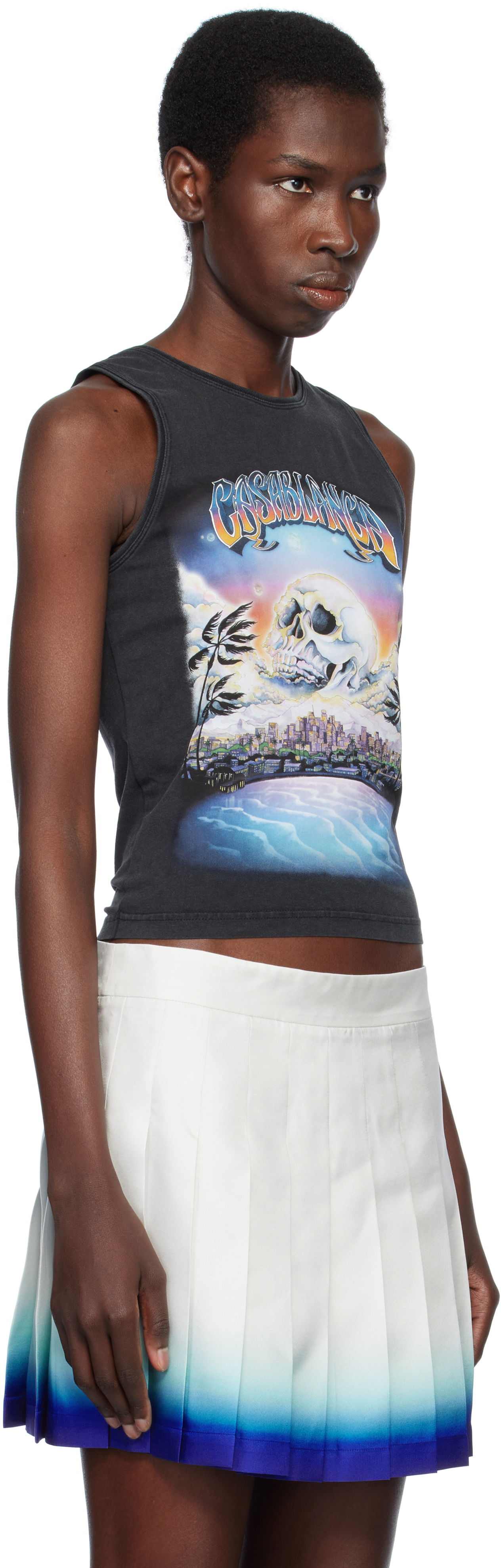 Tielko Casablanca Casablanca 'La Premonition' Graphic Cropped Tank Top Čierna | WS25-JTS-045-01, 1