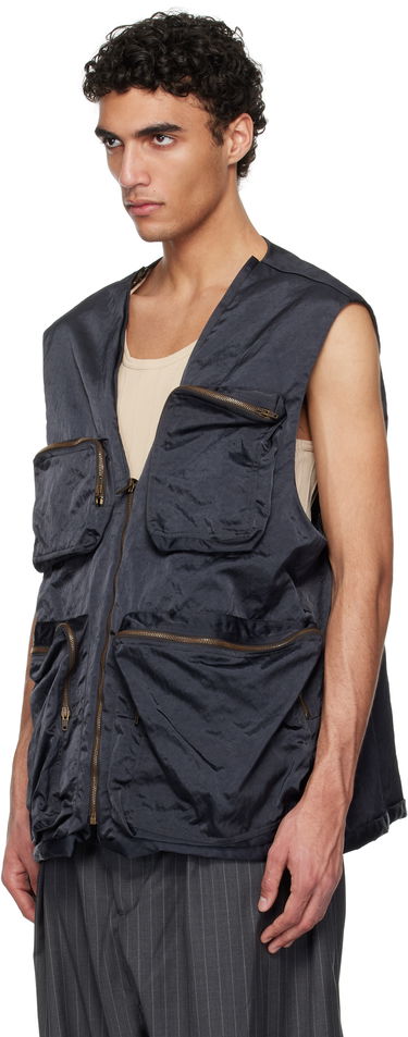 Vesta HED MAYNER Hed Mayner Pinstripe Vest Set Navy | HMMA15019C-HA186, 3