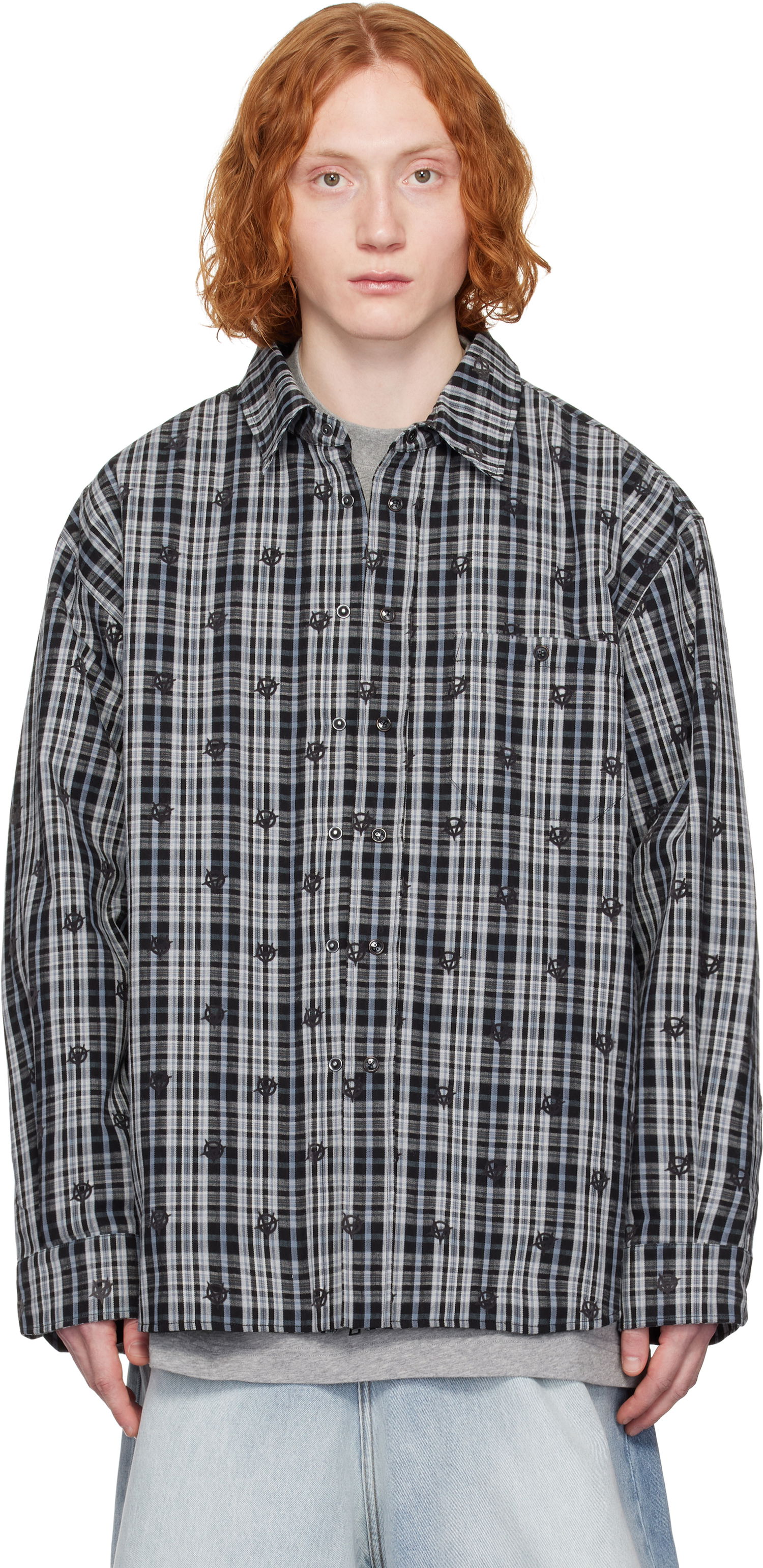 Košeľa VETEMENTS Vetements Padded Flannel Overshirt Modrá | UA66SH460N, 0