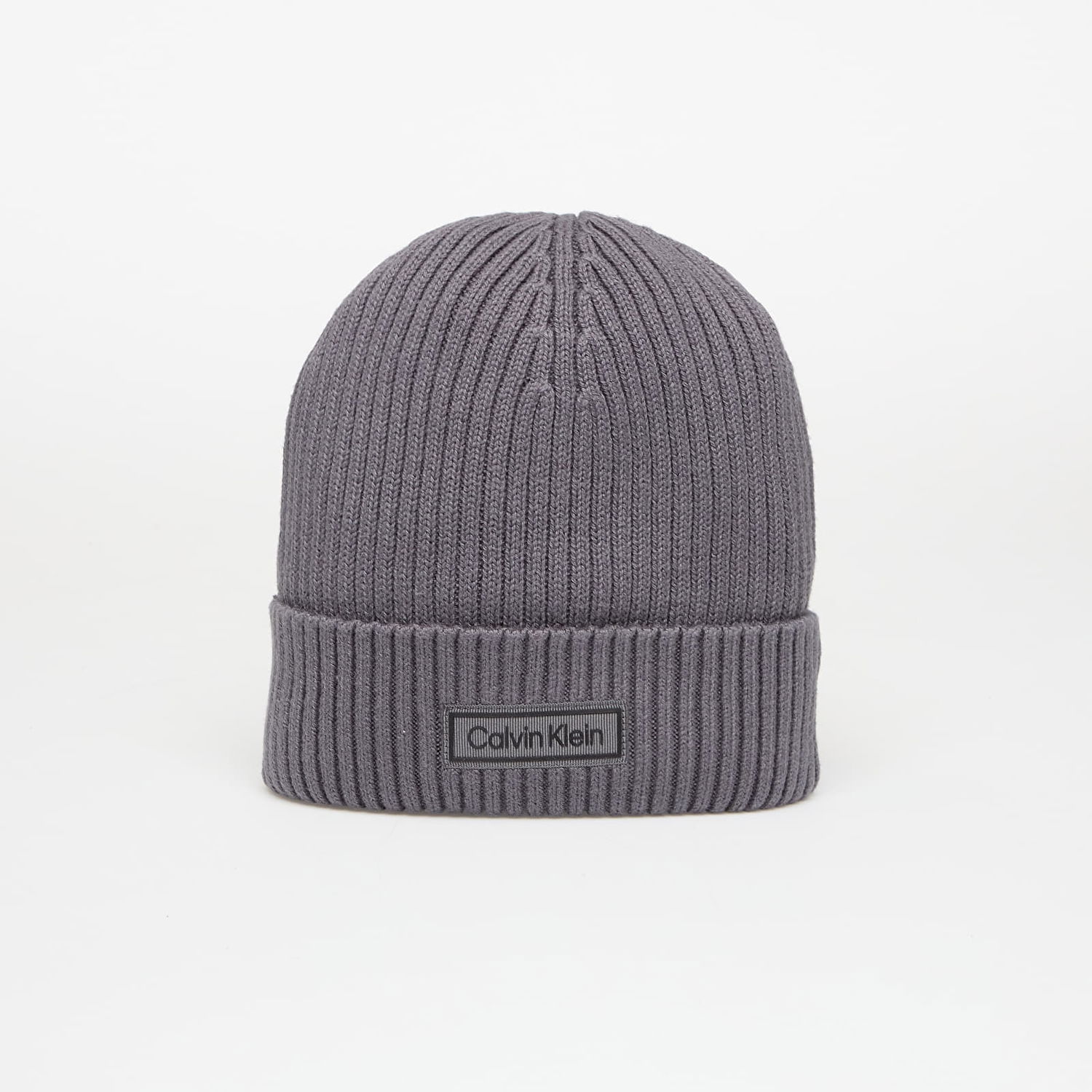 Kulicha CALVIN KLEIN Patch Chunky Rib Cotton Hat Šedá | LV04D8053G PCX, 0
