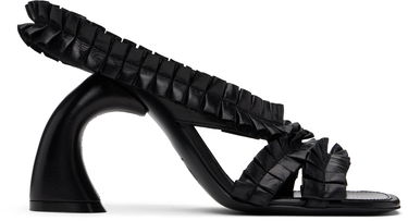 Doplnky Dries Van Noten Dries Van Noten Ruffled Leather Heeled Sandals Čierna | WS251-1566-150, 0
