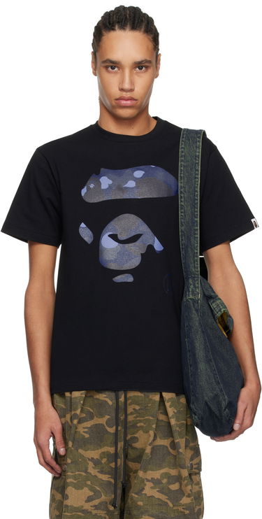 Tričko BAPE A Bathing Ape Camo Ape Face T-Shirt Čierna | 001TEK801022M, 0