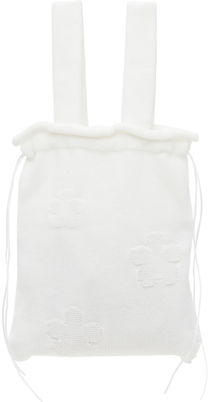 Športový vak Cecilie Bahnsen Cecilie Bahnsen Knit Drawstring Tote Bag Biela | 1.24BAG45014 UTE BAG, 0