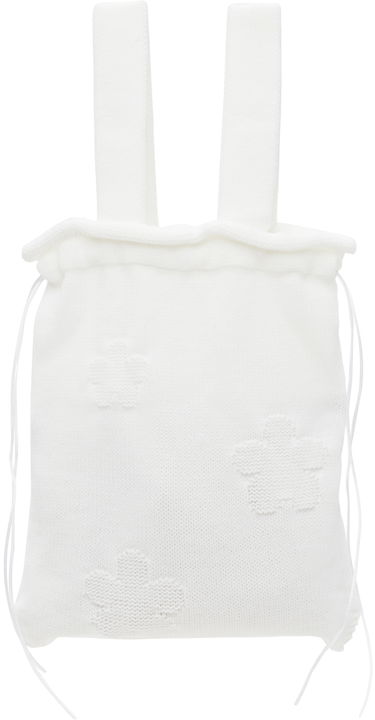 Športový vak Cecilie Bahnsen Cecilie Bahnsen Knit Drawstring Tote Bag Biela | 1.24BAG45014 UTE BAG, 0