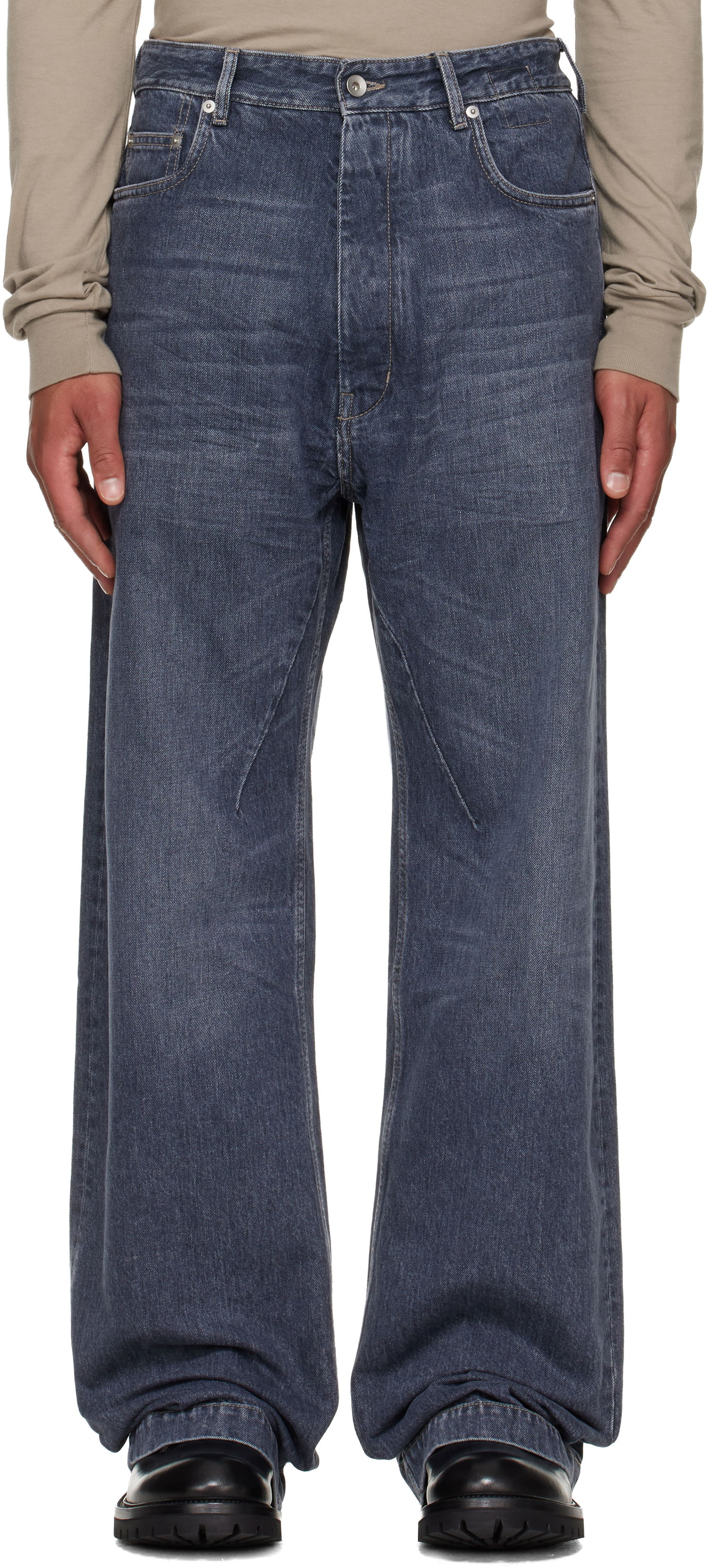 Džínsy Rick Owens Jeans Faded Wide-Leg DRKSHDW Concordians Geth Modrá | DU02E7351 DGY, 0