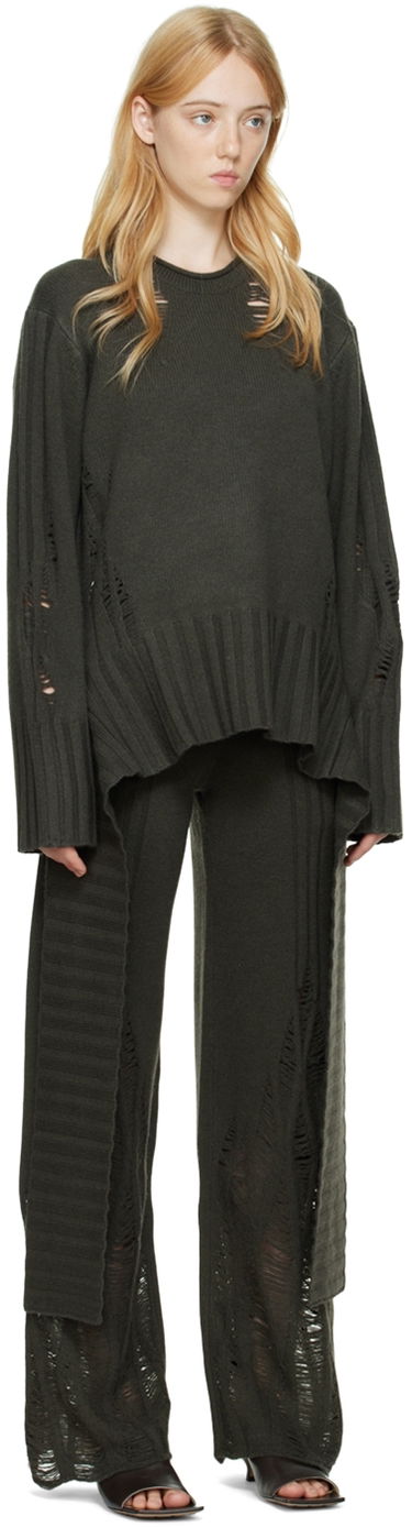 Nohavice Dion Lee Distressed Cashmere Peplum Sweater Zelené | C7086P22, 1
