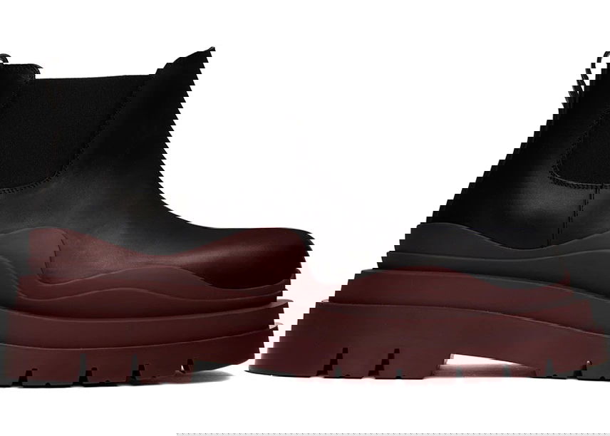 Tenisky a topánky Bottega Veneta Leather Tire Chunky Chelsea Boots Vínová | 630281VBS501507, 0