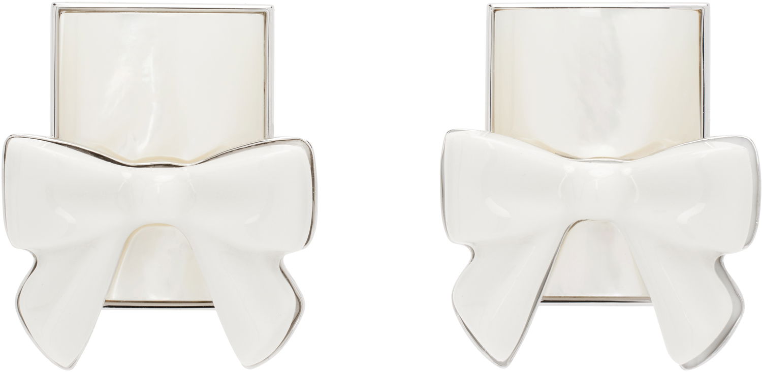 Náušnice SHUSHU/TONG YVMIN Edition Bowknot Square Earrings Biela | 25615WHT00DN2, 0