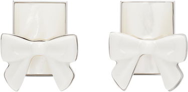 Náušnice SHUSHU/TONG YVMIN Edition Bowknot Square Earrings Biela | 25615WHT00DN2, 0