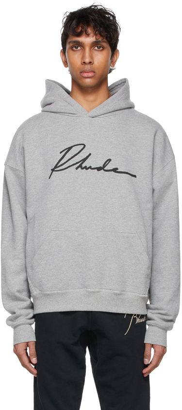 Mikina Rhude Rhude Cursive Logo Hoodie Šedá | RHPS21HO00000016, 0