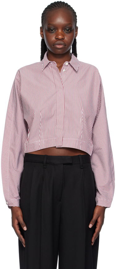 Košeľa rag & bone Morgan Striped Cropped Shirt Červená | WAW23HA0214621, 0